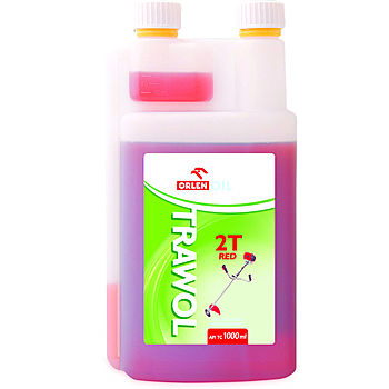 Полусинтетическое моторное масло для 2-тактных бензопил и газонокосилок TRAWOL 2T Red - 1 л